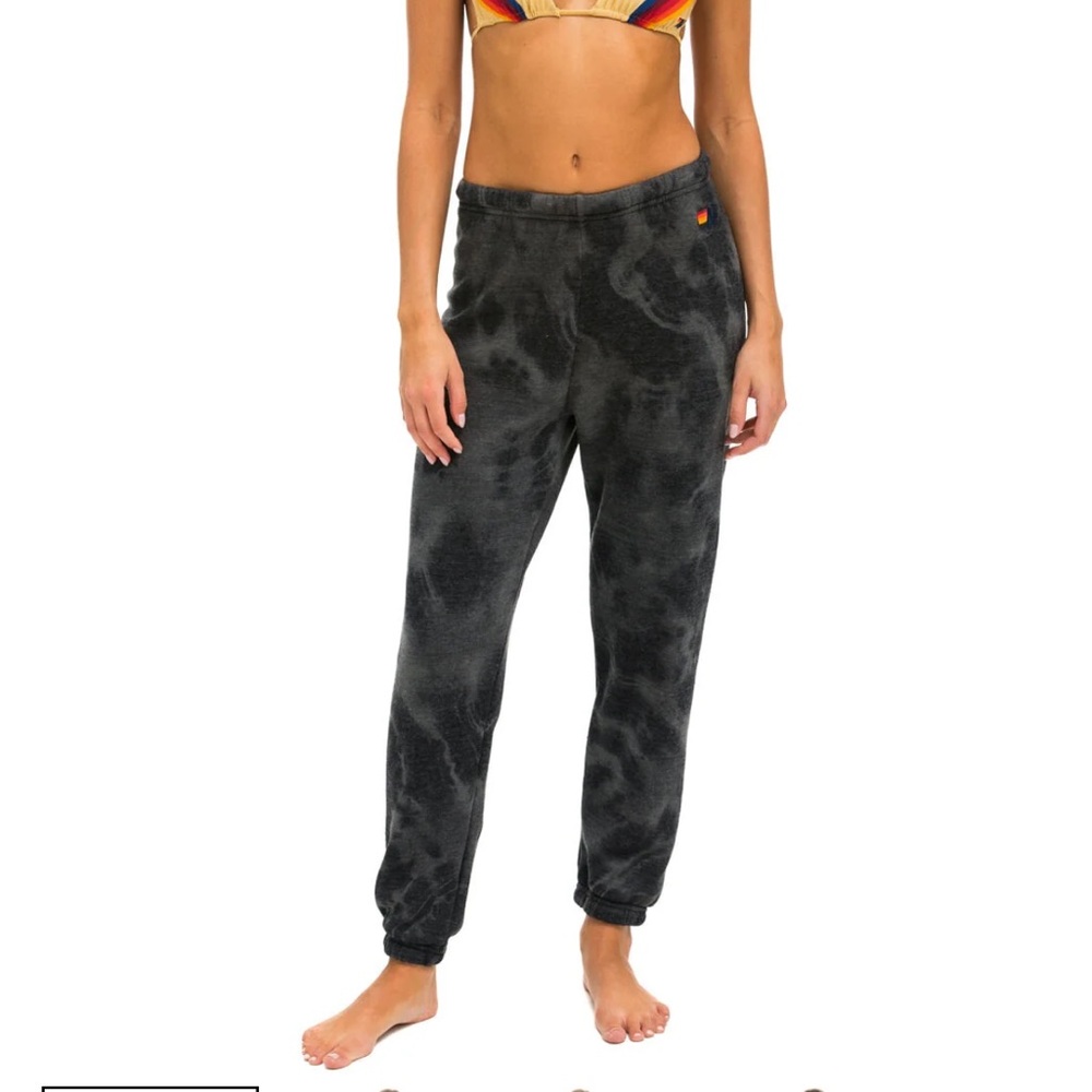AVIATOR NATION NWT SZ L HAND DYED SWEATPANTS - TIE DYE VINTAGE CHARCOAL